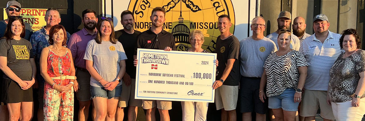 Norborne soybean festival presentation of check