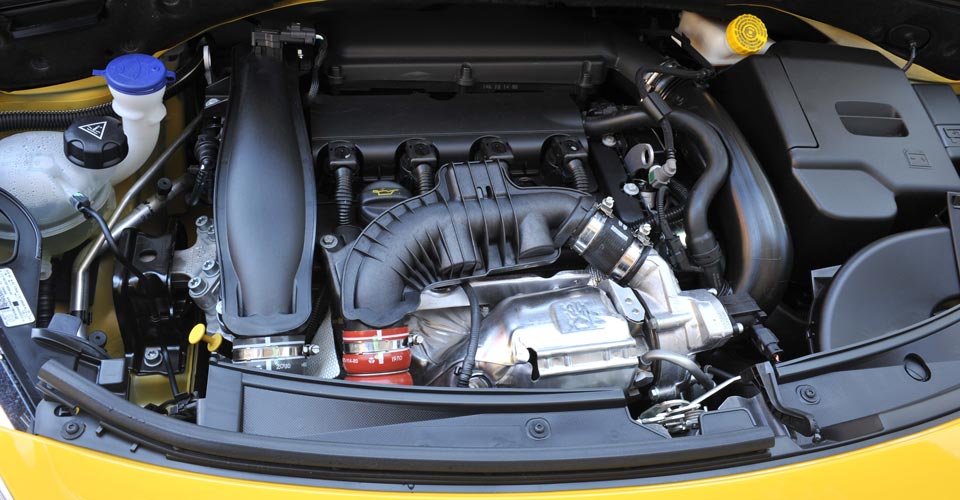 Looking under a car hood