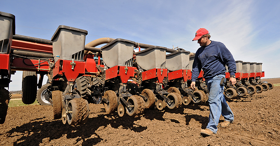 Checking the planter before planting
