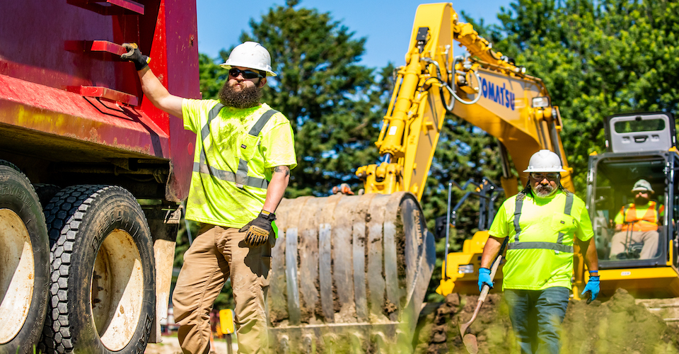 Men working on a construction site