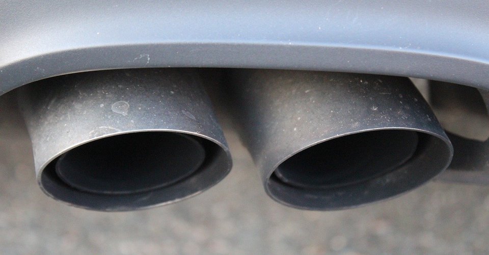 Exhaust pipes on the back of a car