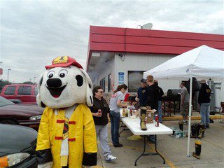 FirePup and the local fire department at the Hillsboro Customer Appreciation event.
