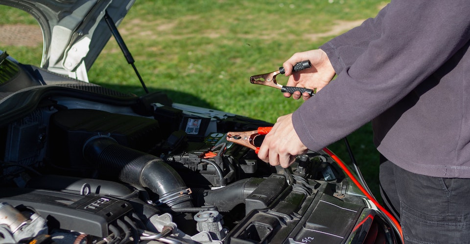 Getting set up to jump start a car