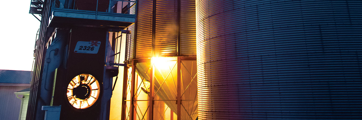 Propane grain dryer with silos
