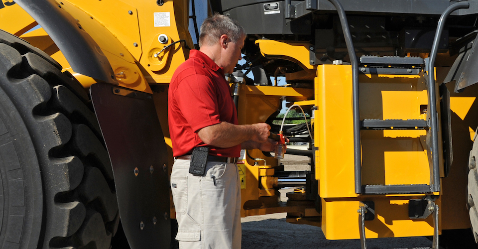 Working on a tractor